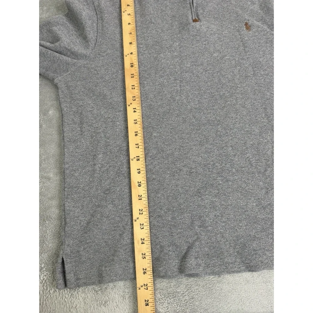 Polo Ralph Lauren 1/4 Zip Pullover Sweater Men's Size Large Gray Preppy